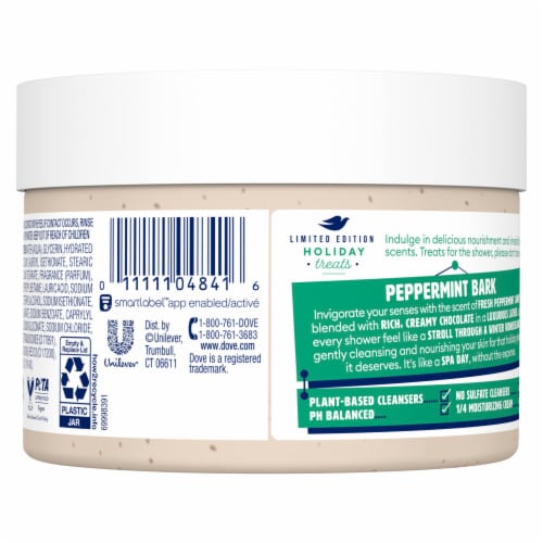 Dove Limited Edition Peppermint Bark Body Scrub Perspective: back