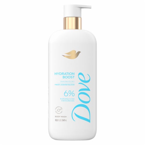 Dove Body Wash Actively Drenches Dry Skin Hydration Boost 6% Hydration Serum With Hyaluronic Perspective: back
