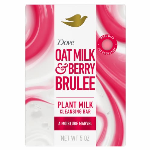 Dove Plant Milk Cleansing Bar Soap Oat Milk & Berry Brulee Moisture Marvel Perspective: back
