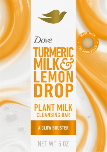 Dove Plant Milk Cleansing Bar Soap Turmeric Milk & Lemon Drop Glow Booster Perspective: back