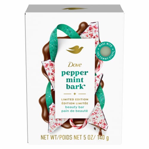 Dove Limited Edition Holiday Treats Beauty Bar Soap Peppermint Bark Perspective: back