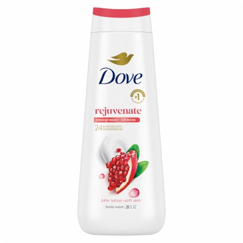 Dove Body Wash for 24hr Lotion-Soft Skin Rejuvenate Pomegranate & Hibiscus Moisturizing Cleanser Perspective: back