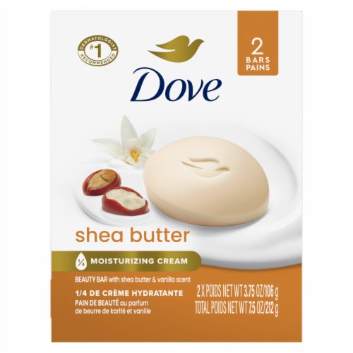 Dove Moisturizing Shea Butter Gentle Beauty Bar Soap Perspective: back