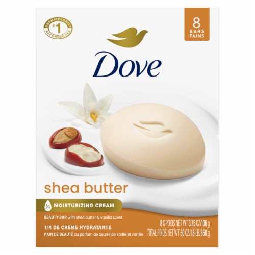 Dove Moisturizing Shea Butter Gentle Beauty Bar Soap Perspective: back
