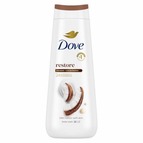 Dove Body Wash for 24hr Lotion-Soft Skin Restore Coconut & Cocoa Butter Moisturizing Skin Cleanser Perspective: back