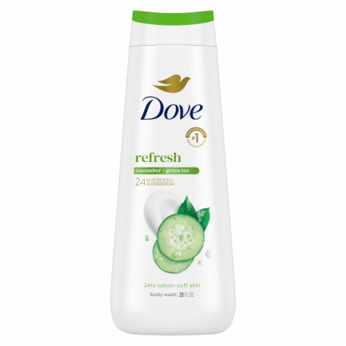 Dove Body Wash for 24hr Lotion-Soft Skin Refresh Cucumber and Green Tea Moisturizing Skin Cleanser Perspective: back
