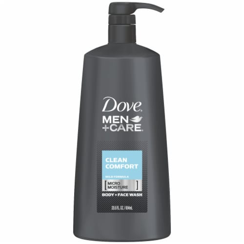 Dove Men+Care Clean Comfort Body Wash and Face Wash Pump, 23.5 fl oz ...