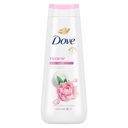 Dove Body Wash with Pump For 24hr Lotion-Soft Skin Renew Peony & Rose Oil Moisturizing Skin Cleanser Perspective: back