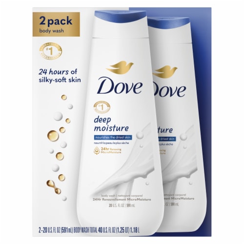 Dove Deep Moisture Body Wash, 2 ct / 20 oz - Baker’s