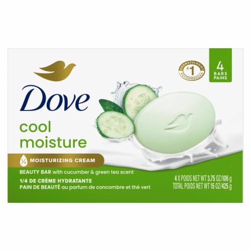 Dove Cool Moisture Cucumber & Green Tea Beauty Bar Soap Perspective: back