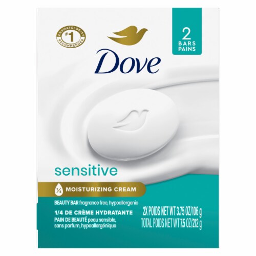 Dove Sensitive Skin Hypoallergenic Beauty Bar Soap Perspective: back