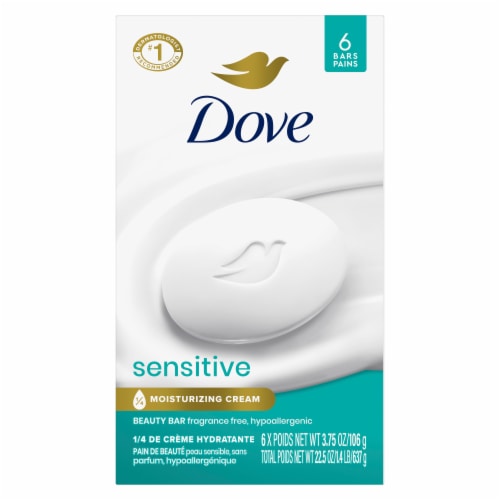 Dove Beauty Bar Soap for Sensitive Skin Sensitive Fragrance Free and Hypoallergenic Perspective: back