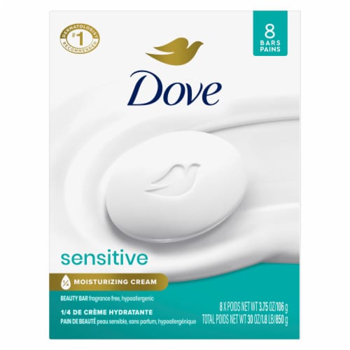 Dove Sensitive Skin Hypoallergenic Beauty Bar Soap Perspective: back