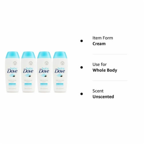 1.8 Fl Oz Unscented Baby Dove Tip to Toe Wash Set of 4 Perspective: back