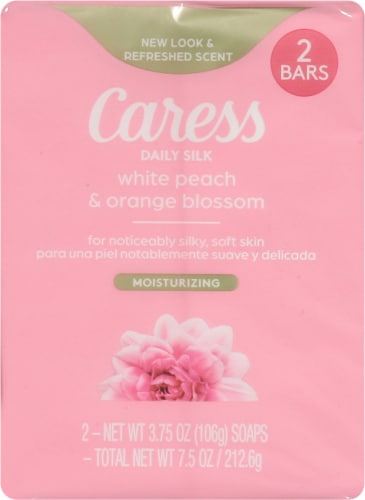 Caress Daily Silk White Peach & Silky Orange Blossom Beauty Bar Soap Perspective: back