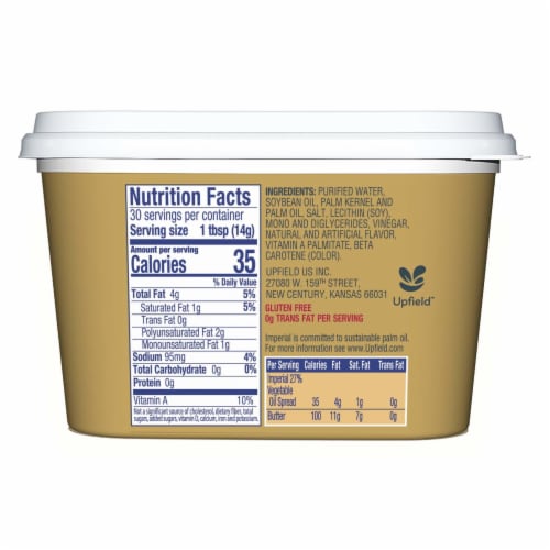 Imperial Vegetable Oil Spread Tub Perspective: back