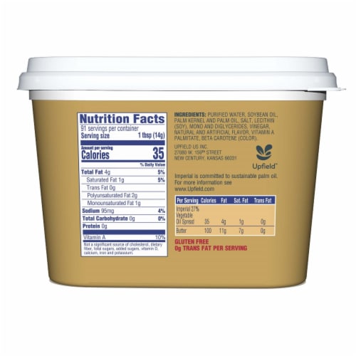 Imperial Vegetable Oil Spread Tub Perspective: back