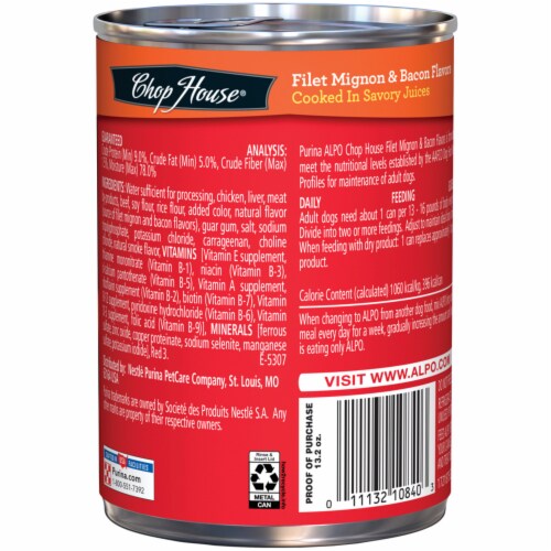 ALPO Chop House Filet Mignon Bacon Flavor Adult Wet Dog Food 13.2 oz Food 4 Less
