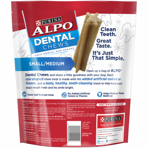 ALPO Small/Medium Dog Dental Chews Snacks Perspective: back