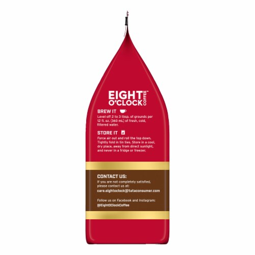 Eight O'Clock Coffee Medium Roast Ground 100% Colombian Peaks Coffee 20 oz Perspective: back