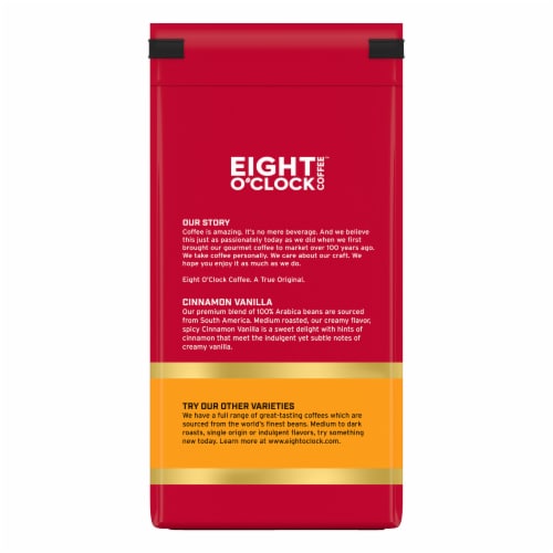 Eight O'Clock Coffee, Cinnamon Vanilla Ground Coffee, 11 oz Bag Perspective: back