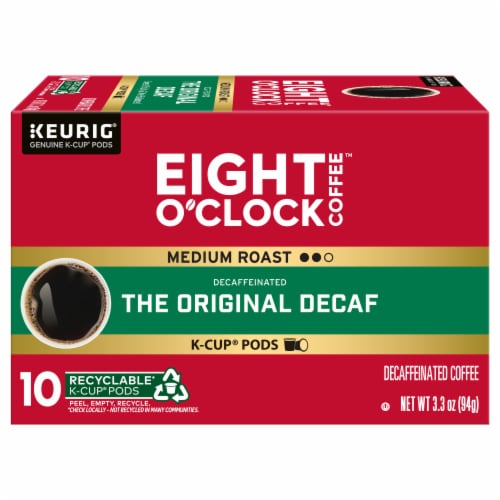 Eight O'Clock Coffee Decaffeinated Medium Roast The Original Decaf Coffee 10 - 0.33 oz K-Cup Pods Perspective: back