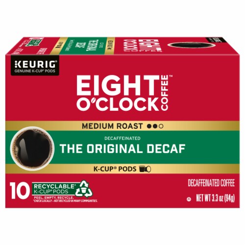 Eight O'Clock Coffee Decaffeinated Medium Roast The Original Decaf Coffee 10 - 0.33 oz K-Cup Pods Perspective: back