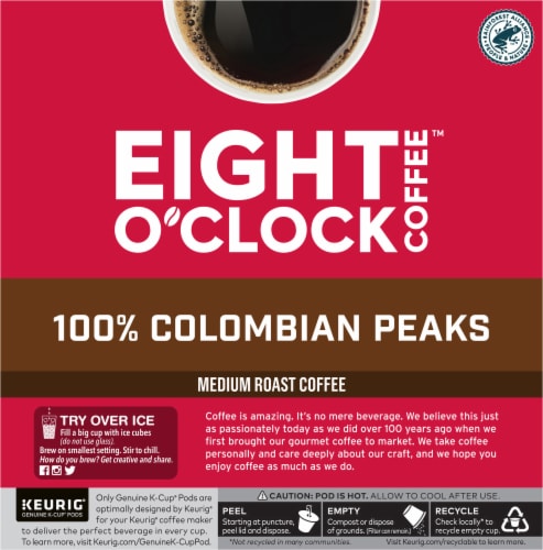Eight O'Clock Coffee™ 100% Colombian Peaks Medium Roast K-Cup® Coffee Pods Perspective: back