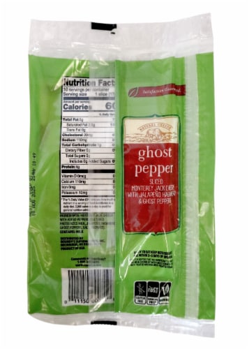 Roundy's® Ghost Pepper Cheese Slices Monterey Jack Cheese With Jalapeno Habanero & Ghost Peppers Perspective: back