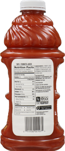Roundy's® 100% Tomato Juice Perspective: back