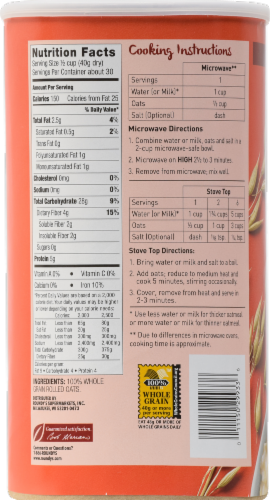 Roundy's Old Fashioned Oats Perspective: back