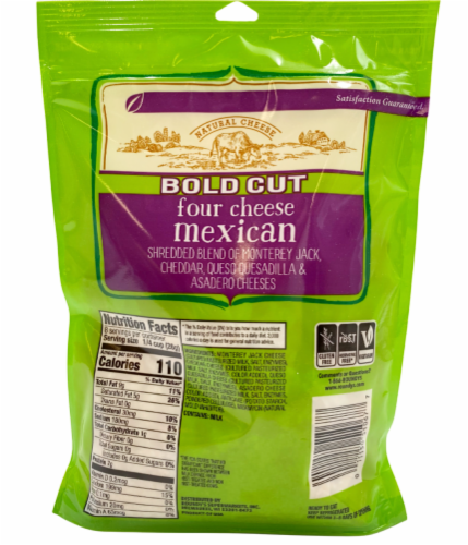 Roundy's® Bold Cut Four Cheese Mexican Shredded Cheese Perspective: back
