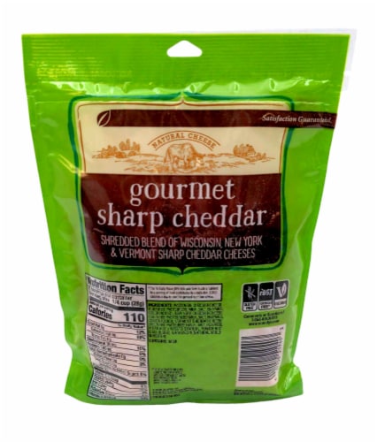 Roundy's® Gourmet Cheddar Shredded Cheese Perspective: back
