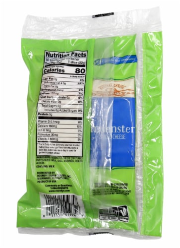 Roundy's Natural Sliced Muenster Cheese Perspective: back