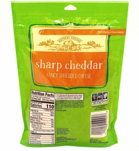 Roundy's® Sharp Cheddar Shredded Cheese Perspective: back