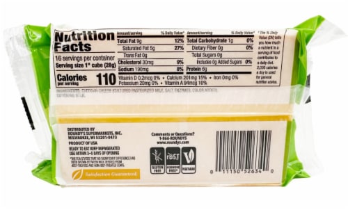 Roundy's® Mild Cheddar Block Cheese Perspective: back