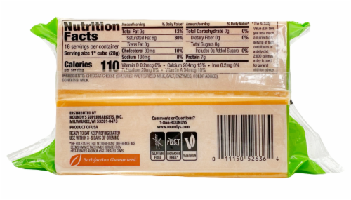 Roundy's® Sharp Cheddar Block Cheese Perspective: back