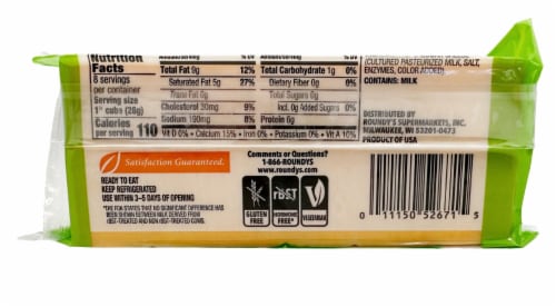 Roundy's® Medium Cheddar Block Cheese Perspective: back