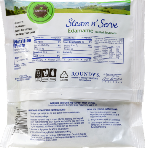 Roundy's Steam n' Serve Edamame Shelled Soybeans Perspective: back