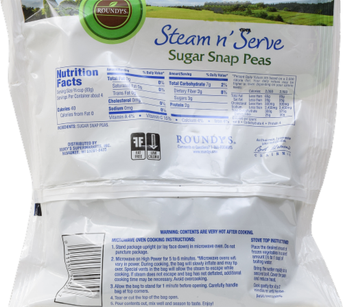 Roundy's Steam N' Serve Sugar Snap Peas Perspective: back