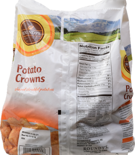 Roundy's Potato Crowns Shaped Shredded Potatoes Perspective: back