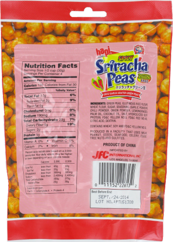 Hapi Snacks Spicy Sriracha Peas Perspective: back