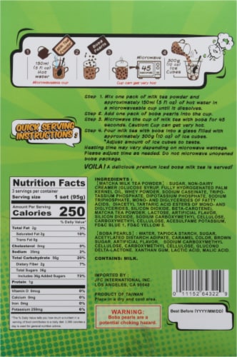 J-Basket Matcha Tea Instant Boba Kit Perspective: back