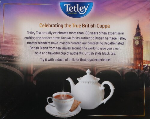 Tetley® British Blend Decaf Tea Bags Perspective: back