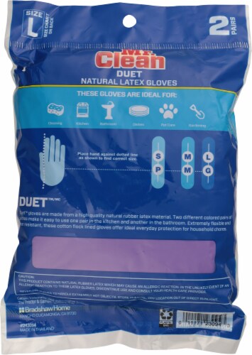 Mr. Clean Duet Premium Latex Gloves - Green/Pink - Large Perspective: back