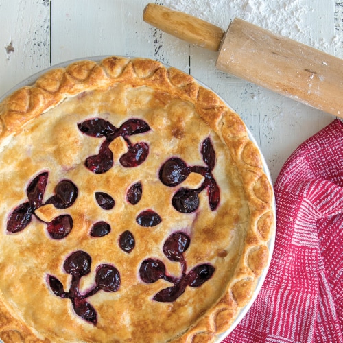 Nordic Ware Stars & Cherries Pie Top Cutter - Red Perspective: back