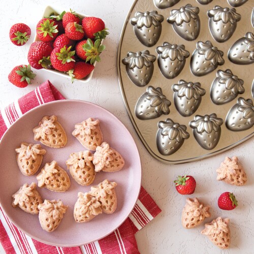 Nordic Ware Strawberry Bitelet Pan Perspective: back