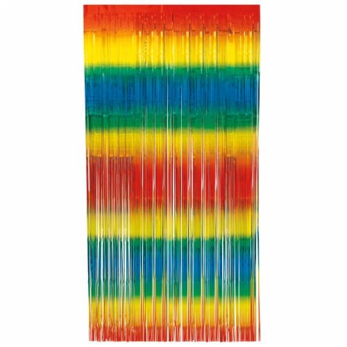 Unique Foil Fringe Door Curtain - Rainbow Perspective: back