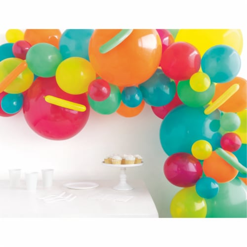 Unique® 50 piece Balloon Arch Kit Rainbow Assortmet Perspective: back