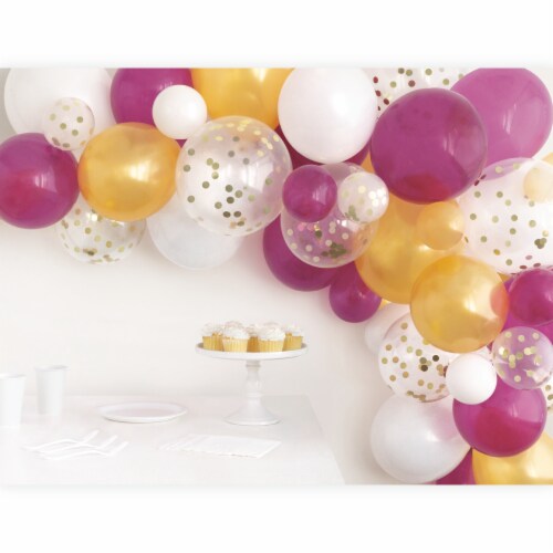 Unique® Balloon Arch Kit Gold/Purple Assortment Perspective: back